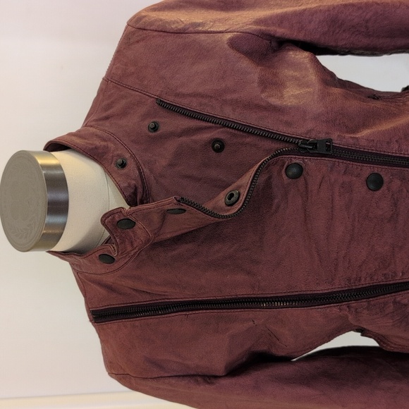 Levi's, genuine leather jacket, Capital, maroon, size M - Picture 5 of 16